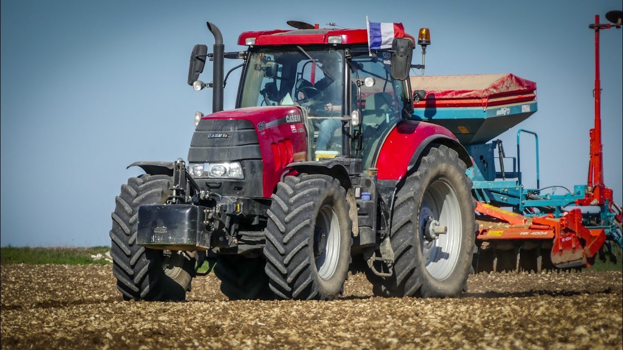 Semis Lentilles Vertes du Berry | Case IH Puma 160 / Khun HR 4004 / Sulky Optiline MP