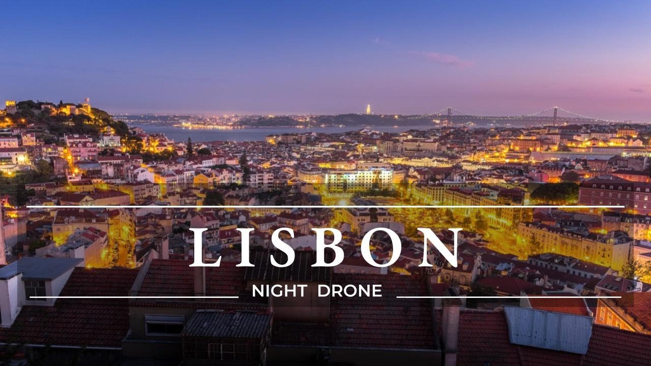 Lisbon, Portugal by Night 🇵🇹 | 4K Drone Footage