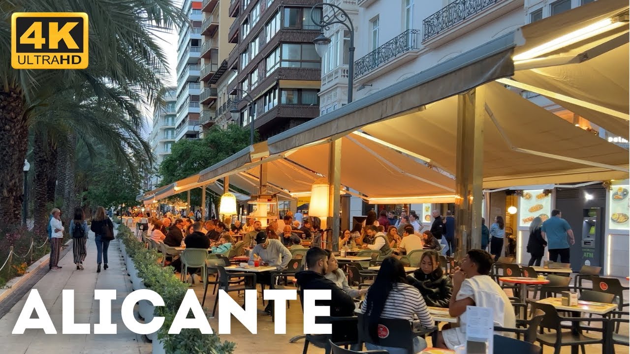 😍 Alicante, Spain | Walking Tour 4k | Evening Vibes