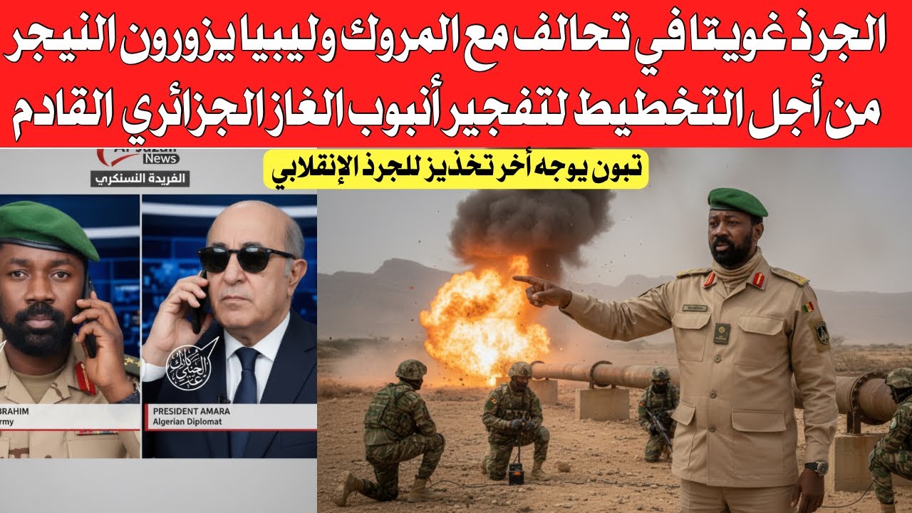 الإنقلابي الخبيث غويتا في تحالف مع المروك  في الني،،جير من أجل تدمير مشروع أنبوب الغاز الجزائري