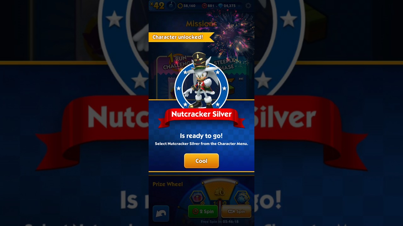 Open rewards from run challenge and unlocked character Nutcracker Silver Sonic #sonic @gaming81