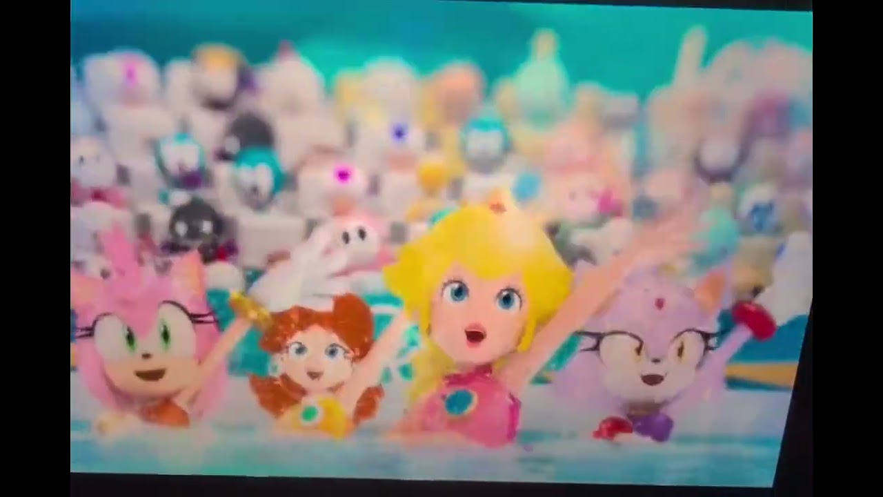 AMY PEACH DAISY AND BLAZE SYNCHRONIZED SWIMMING MARIO AND SONIC AT THE LONDON 2012 OLYMPIC GAMES 