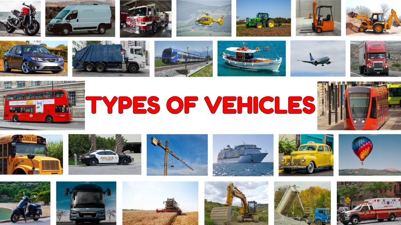 Vehicle Names | Types of Vehicles in English | Vehicle Names for Kids to learn | Mode of Transport