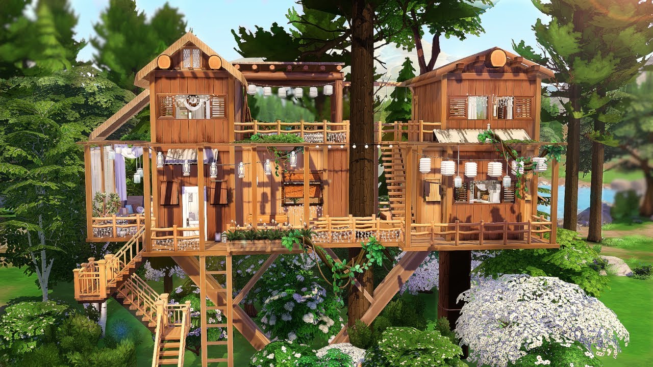 Я построил ДОМ НА ДЕРЕВЕ 🌲 | THE SIMS 4 — Скоростное строительство (БЕЗ CC)