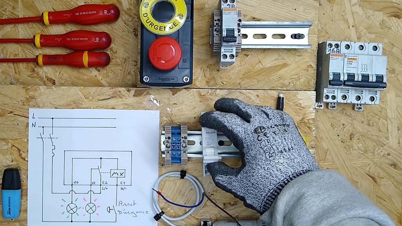 Arrêt d'urgence MX+OF ( schéma et mise sous tension )