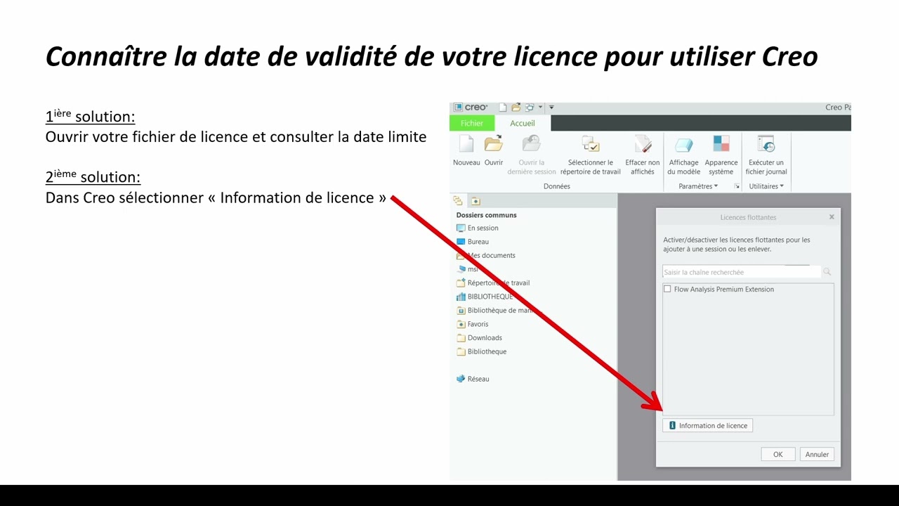Conna&icirc;tre la date limite de validit&eacute; de sa licence Creo