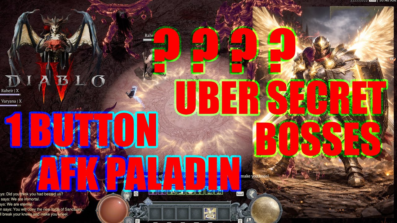 Diablo 4 Season 11 - Insane 1 Button AFK Paladin Vs Uber Secret Bosses in T4