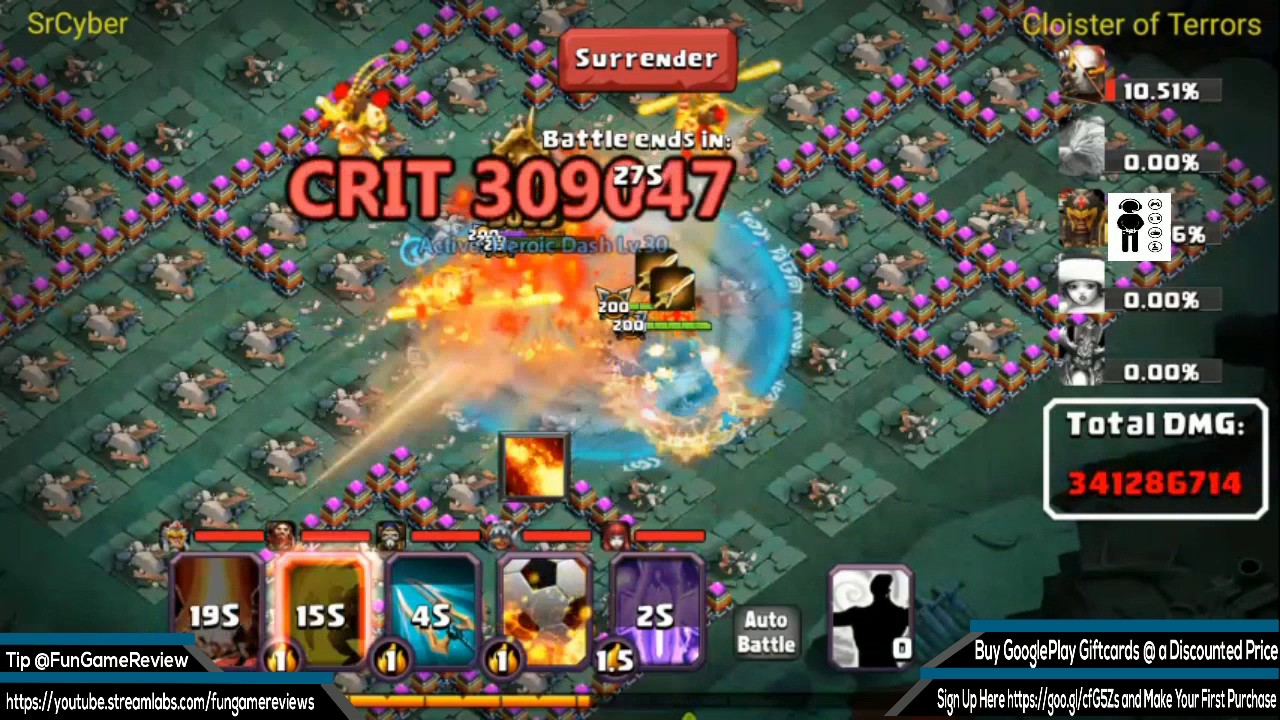 Clash of Lords 2 - Battle Royale - 528 Million Damage Great Sage Cloisters of Terror by SrCyber