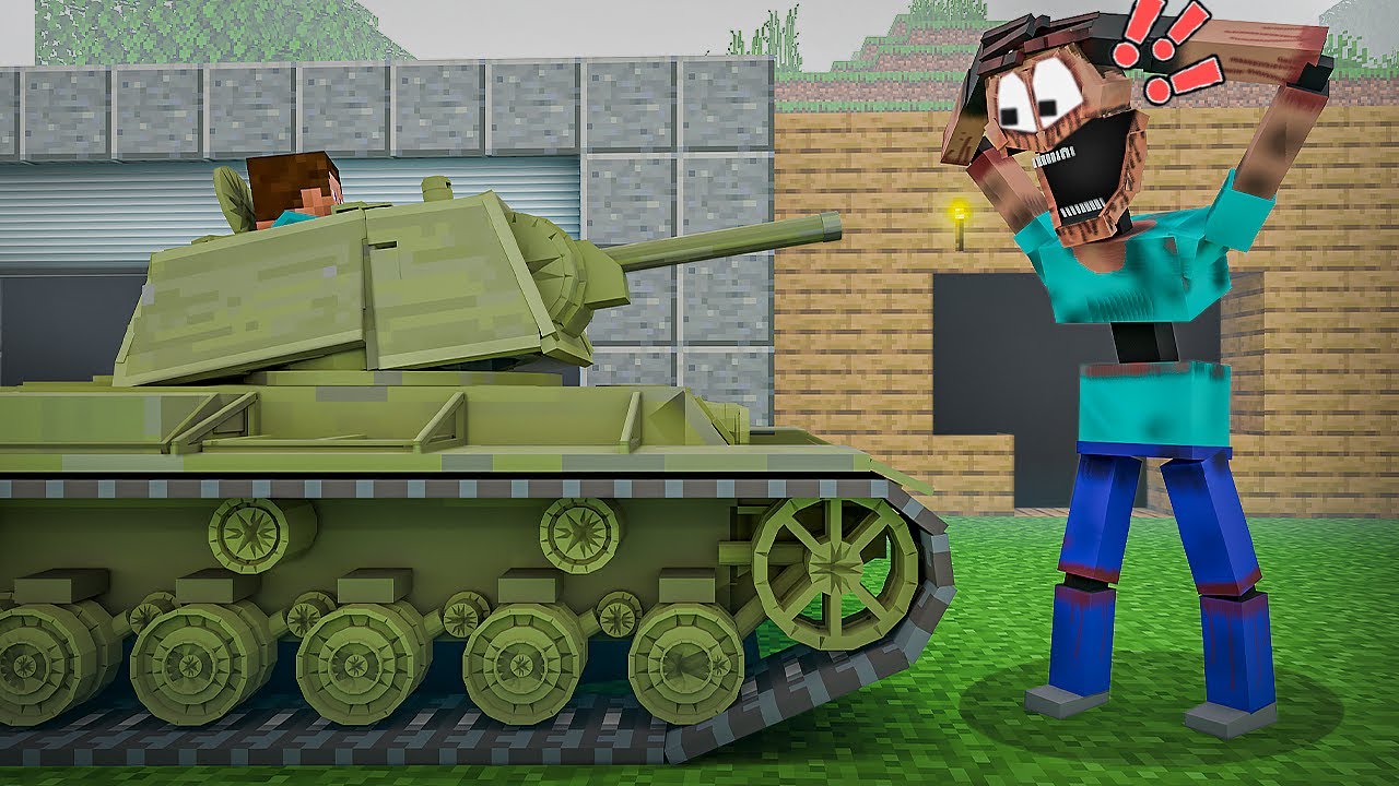 Bullying The Mimicer with a Tank in Minecraft
