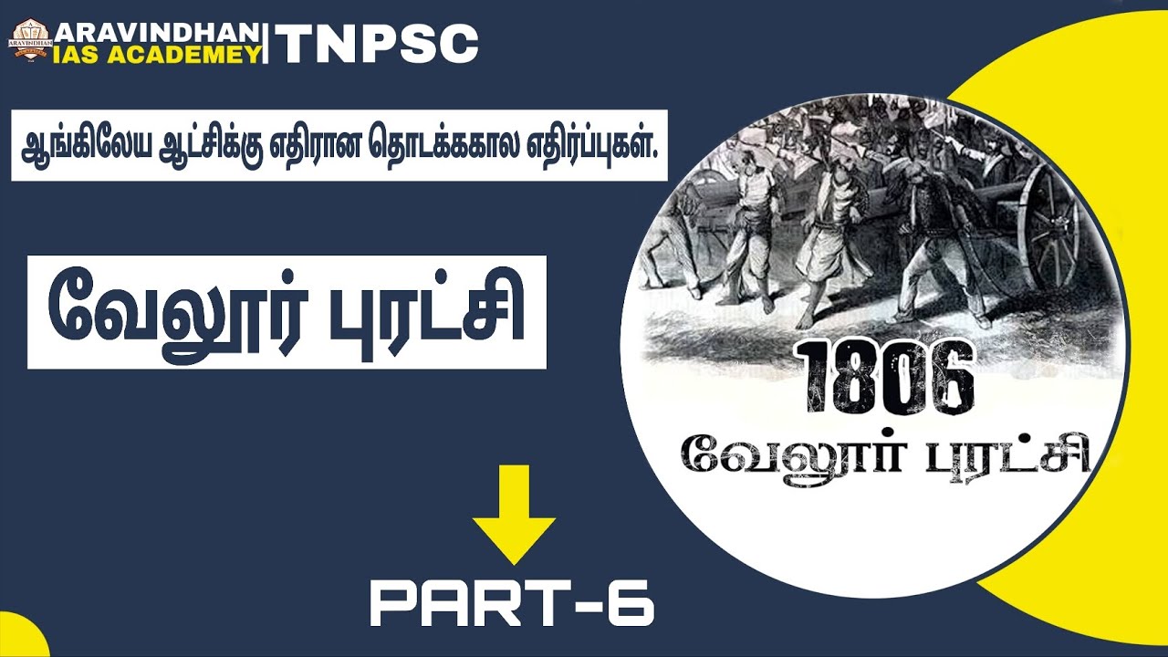 ஆங்கிலேய ஆட்சிக்கு எதிரான தொடக்க கால எதிர்ப்புகள் | வேலூர் புரட்சி | INM |