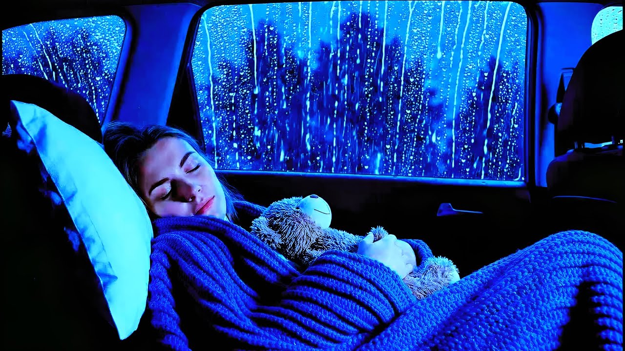 Stormy Rain and Thunder from Inside a Car – Deep Sleep, Relaxation and Anxiety Relief