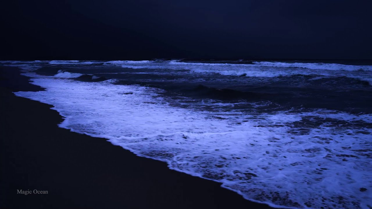 Fall Asleep On A Full Moon Night With Calming Wave Sounds - 12 Hours of Deep Sleeping on Beach