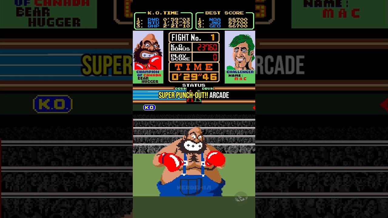 Punch-Out!! (arcade) opponents' victory poses