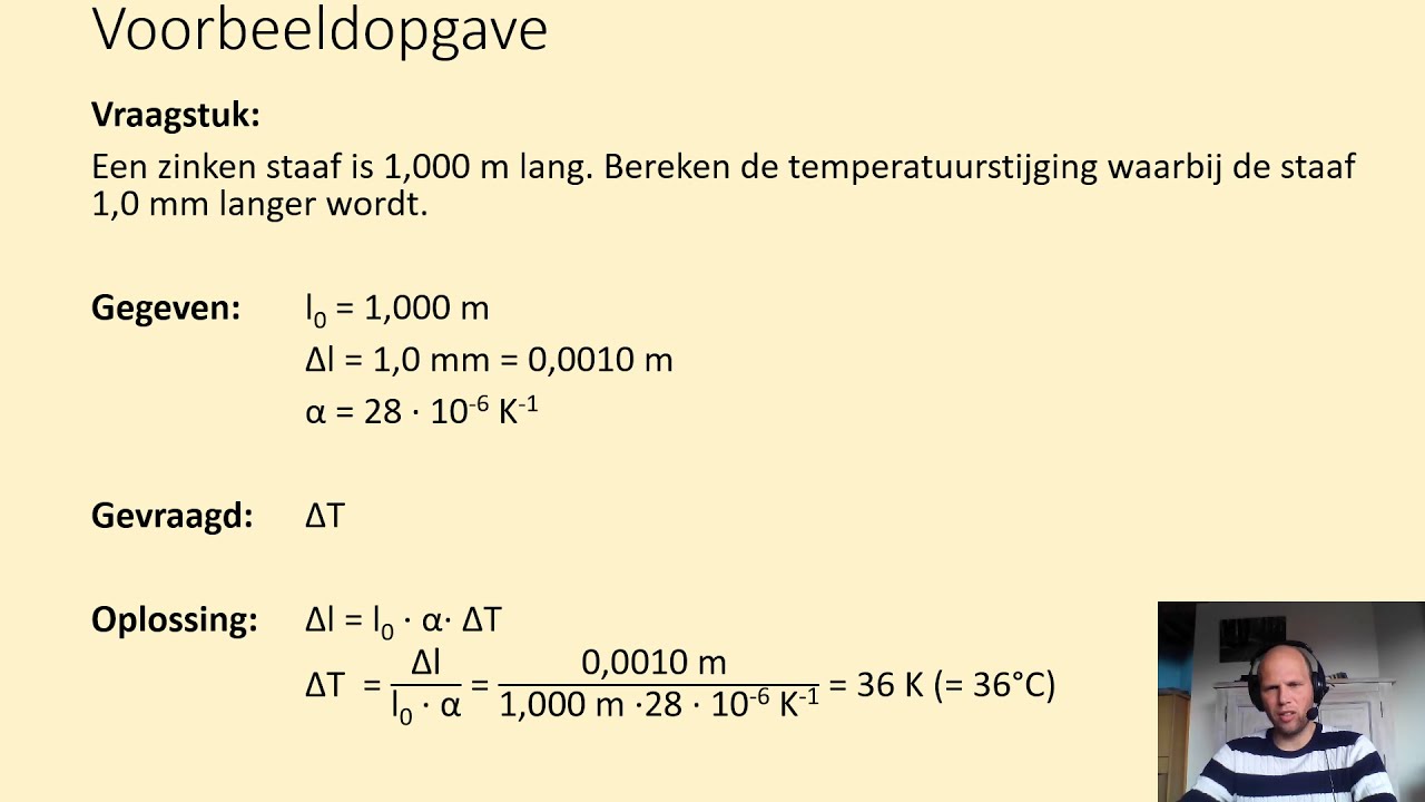 Lineaire uitzetting en de de lineaire uitzettingscoëfficiënt (incl. voorbeeldopgave)