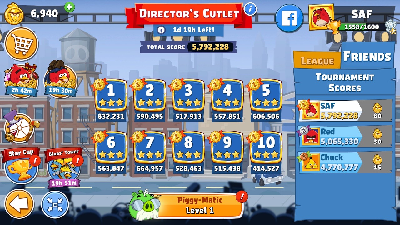 Angry Birds Friends. Director’s Cutlet (28.02.2026). All levels 3 stars. Passage from Sergey Fetisov