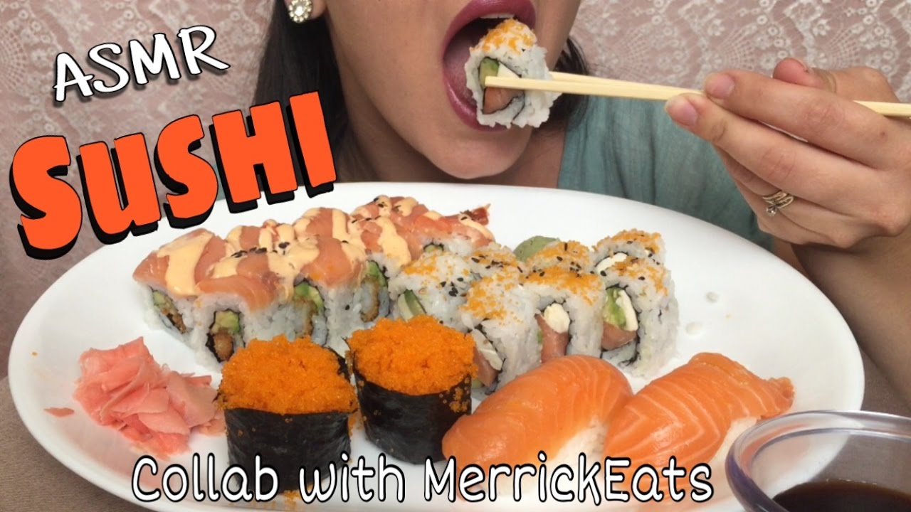 ASMR Sushi (Whispering) | Collab with MerrickEats | *Eating Sounds*
