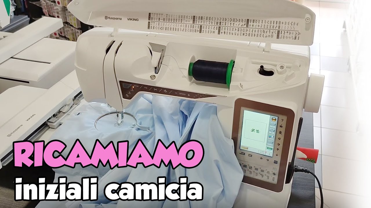 come ricamare le iniziali su camicia - Husqvarna Viking Topaz 40