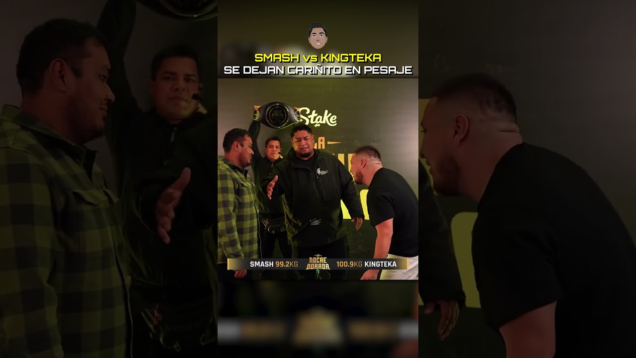Smash y Kingteka cara a cara en el pesaje de la Noche Dorada, se puso caliente. #shorts
