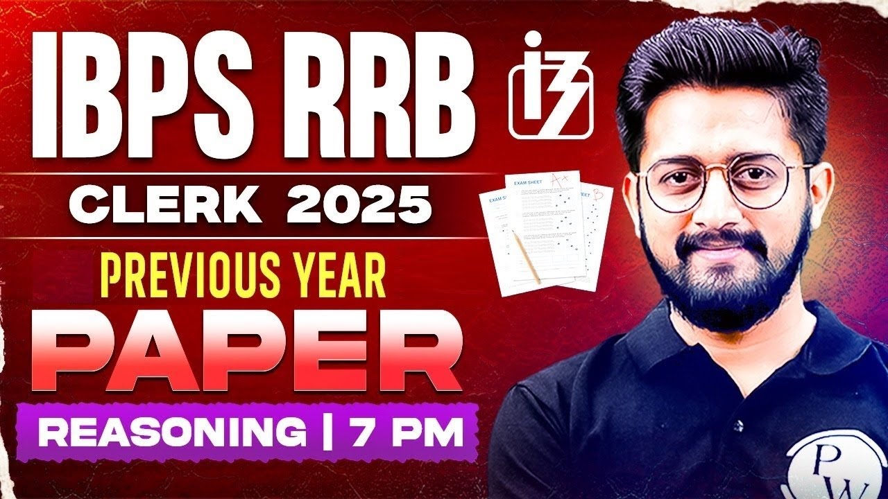 IBPS RRB Clerk 2025 | RRB Clerk Reasoning Previous Year Paper | Reasoning by Sachin Sir