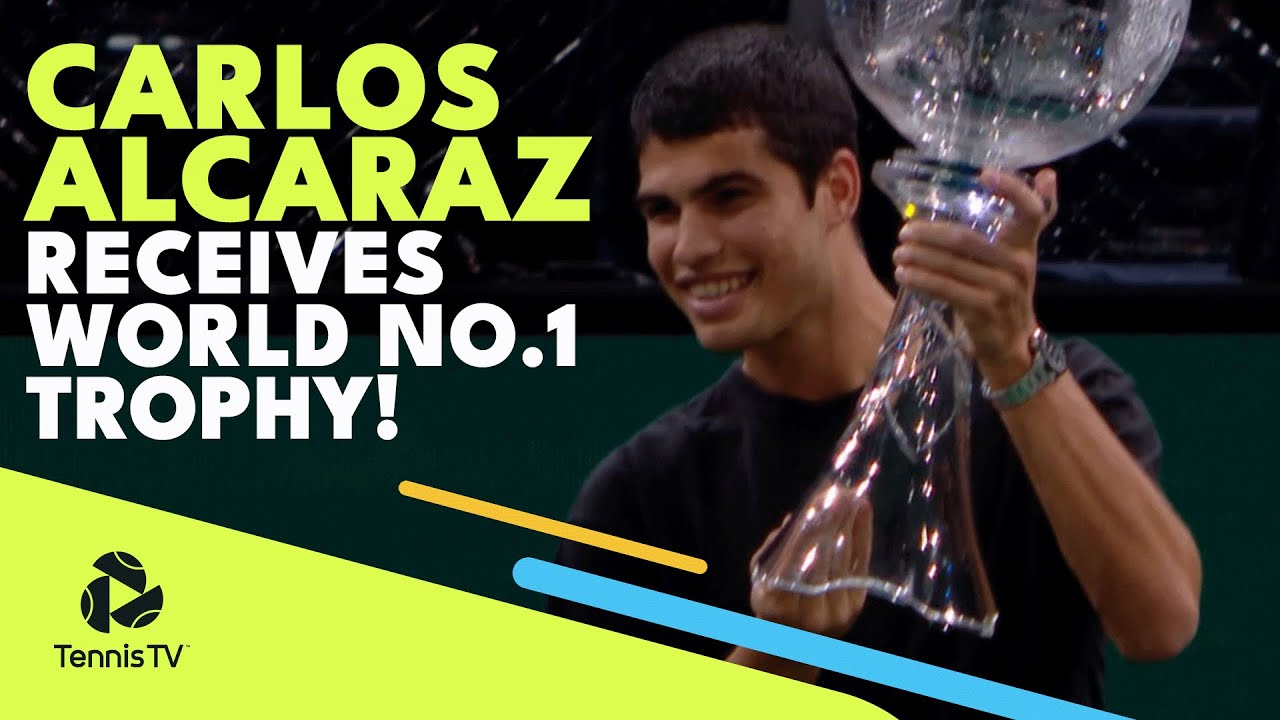 The Youngest EVER World No.1: Carlos Alcaraz Receives World No.1 Trophy 🏆 | Paris 2022