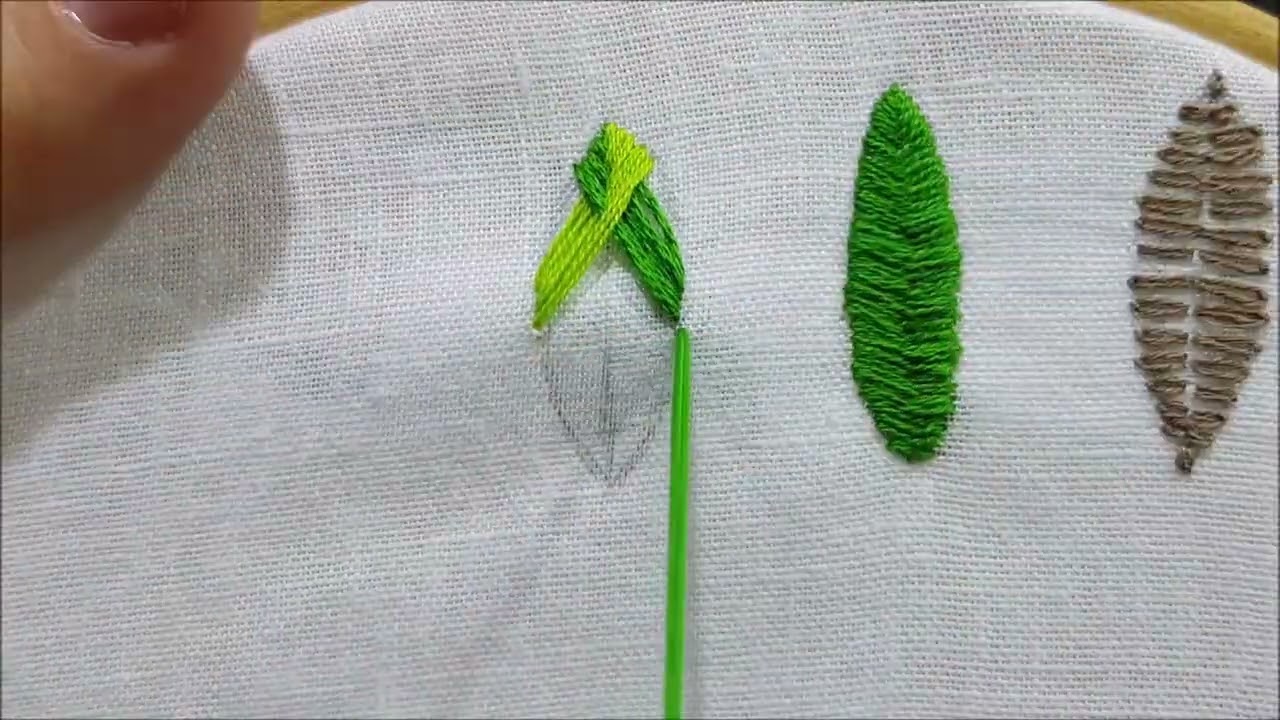 Foglia bicolore - Tutorial ricamo a mano Two-Tone Leaf - Hand Embroidery Tutorial
