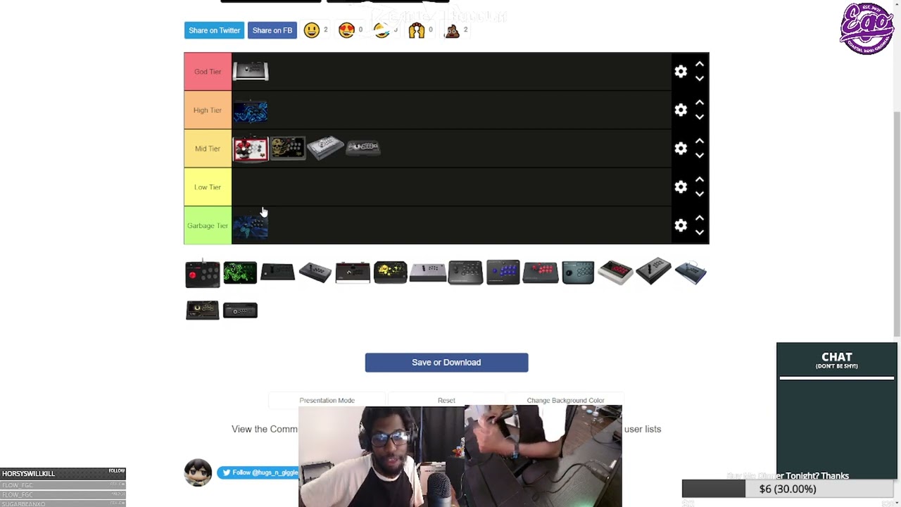 Beanie's Arcade Stick Previous Gen Tier List