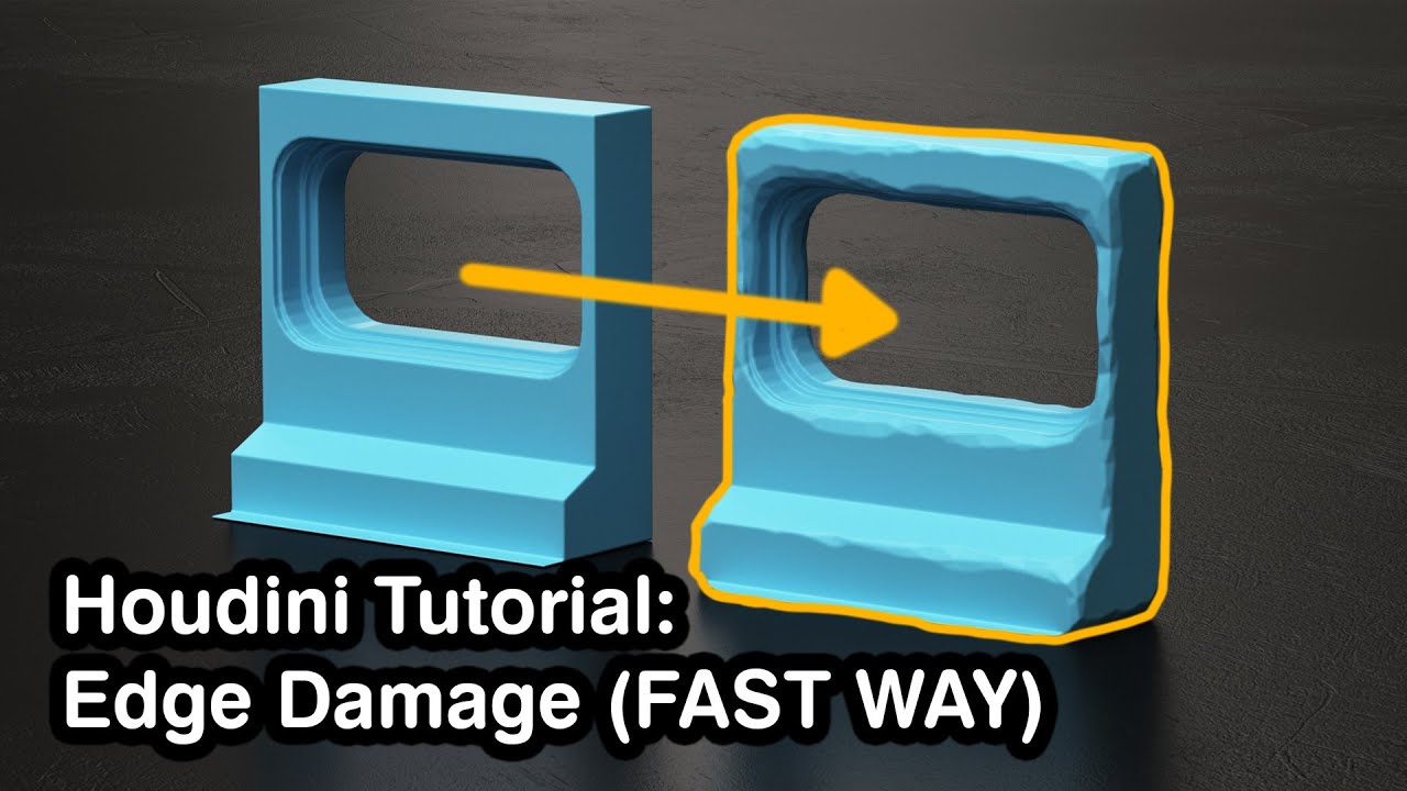 Houdini Tutorial: Edge Damage || FAST WAY