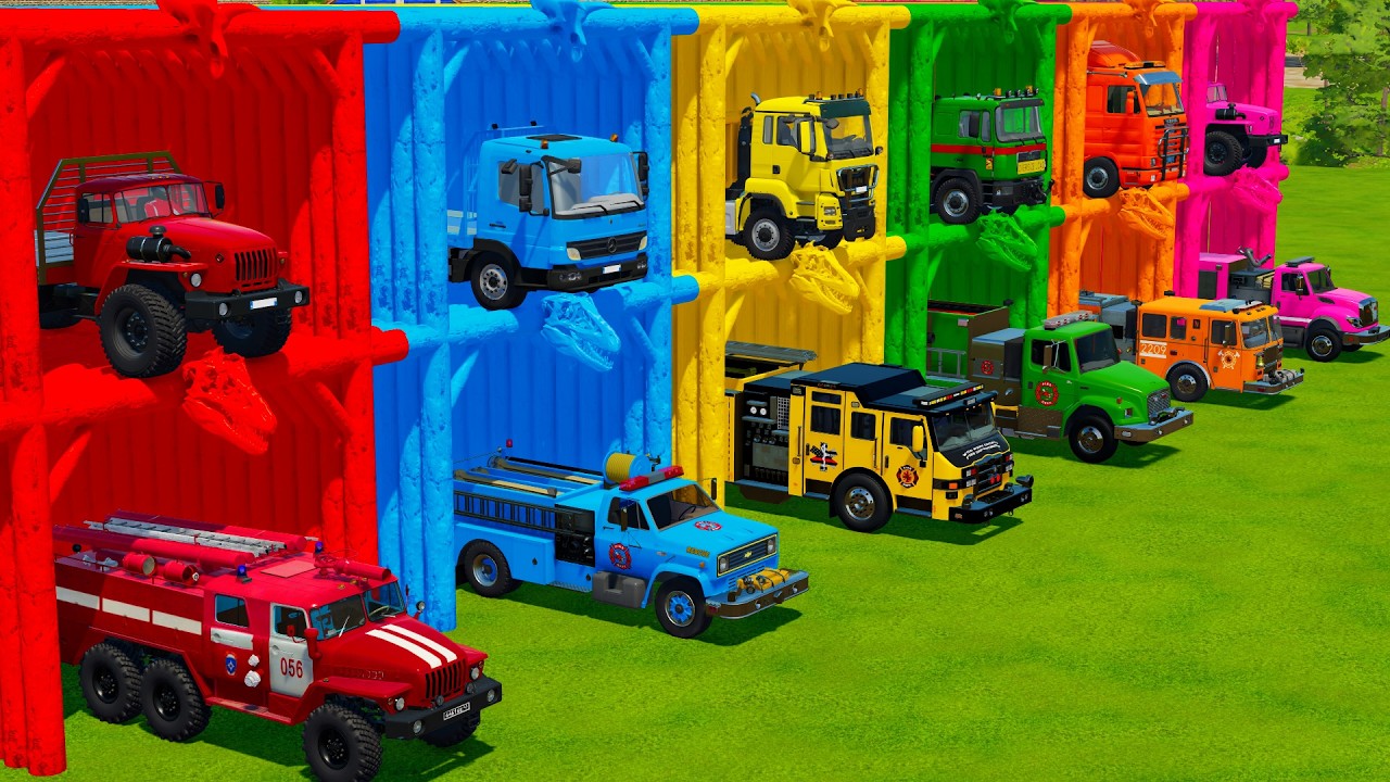 TRANSPORTING FIRE TRUCKS TO THE GARAGE! Farming Simulator 22