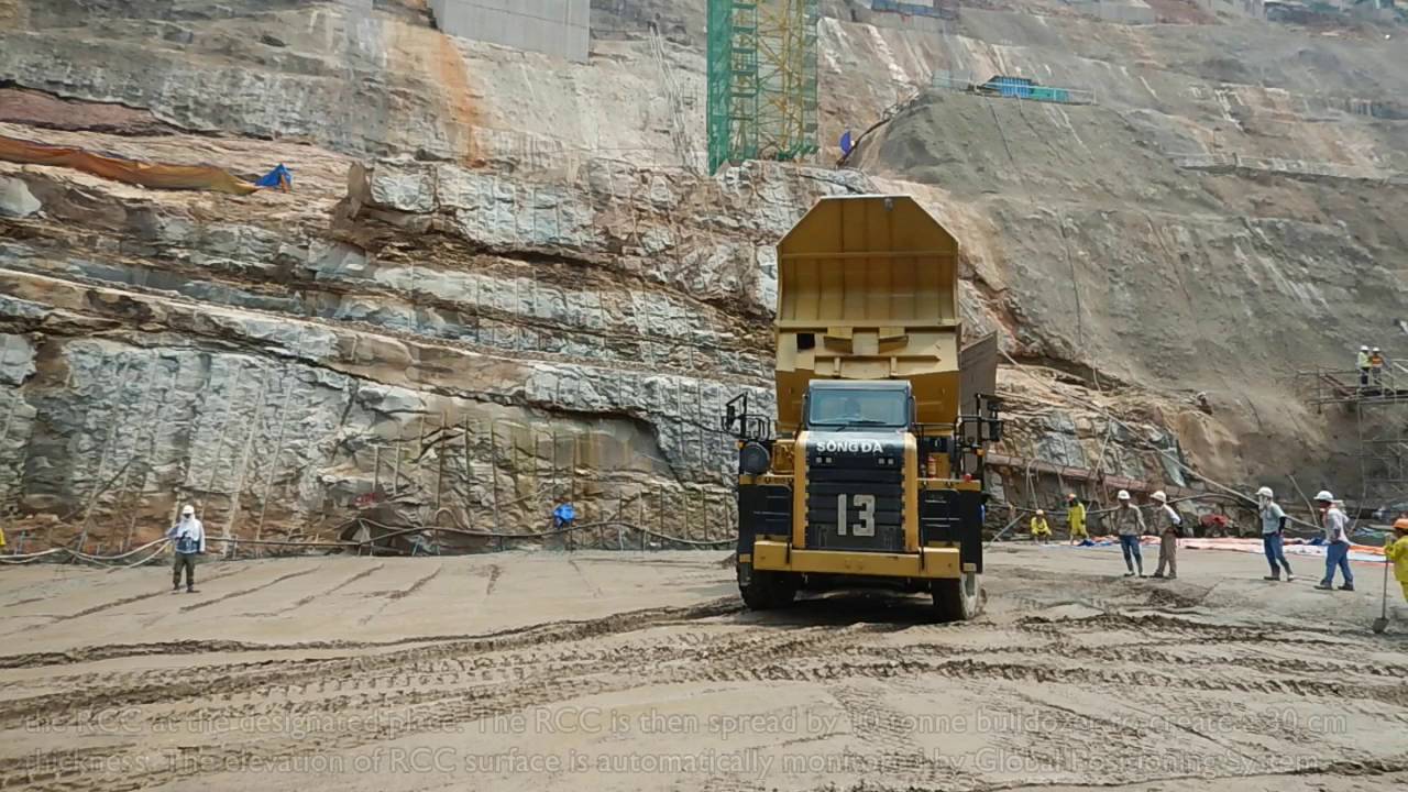NNP1PC | First Roller Compacted Concrete Placement at Main Dam (30 May 2016)
