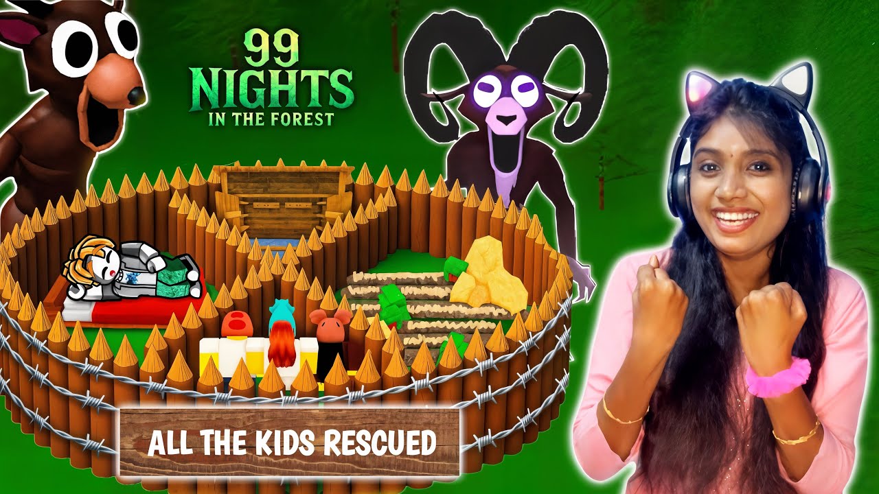 I Rescued All The 4 Kids In Roblox 99 Nights In The Forest !!