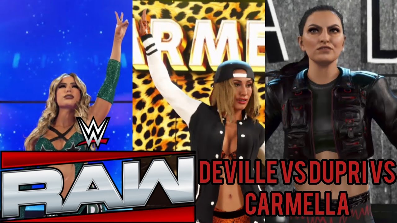 WWE 2K25 RAW: MAXINNE DUPRI VS SONYA DEVILLE VS CARMELLA - ELIMINATION CHAMBER QUALIFING MATCH