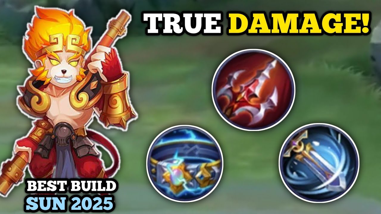 SUN TRUE DAMAGE ABUSE! (100% broken!🙉) SUN BEST BUILD AND EMBLEM -MLBB
