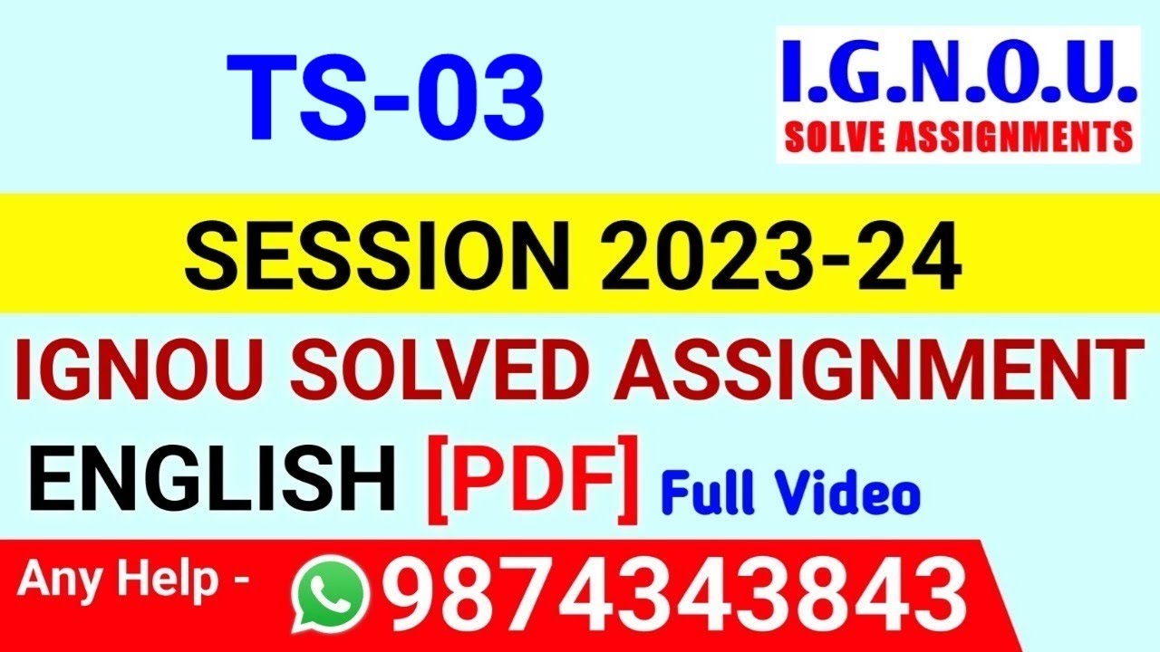 TS 3 Solved Assignment 2023-24 English, TS 3 Solved Assignment 23-24, TS-03 Assignment