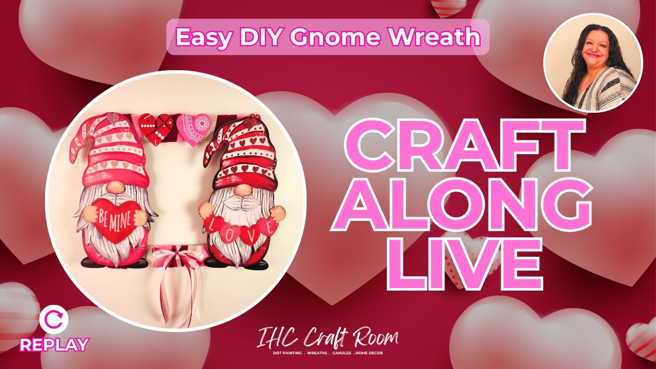 Cute Gnome Square Wreath: Easy DIY Valentine Craft Along