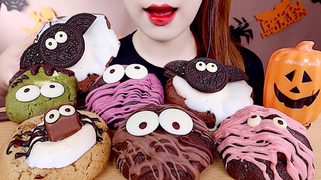 ASMR CREAM CHEESE COOKIE, S'MORE COOKIE MUKBANG 인세인 크림치즈 쿠키, 스모어 쿠키 먹방 eating sounds