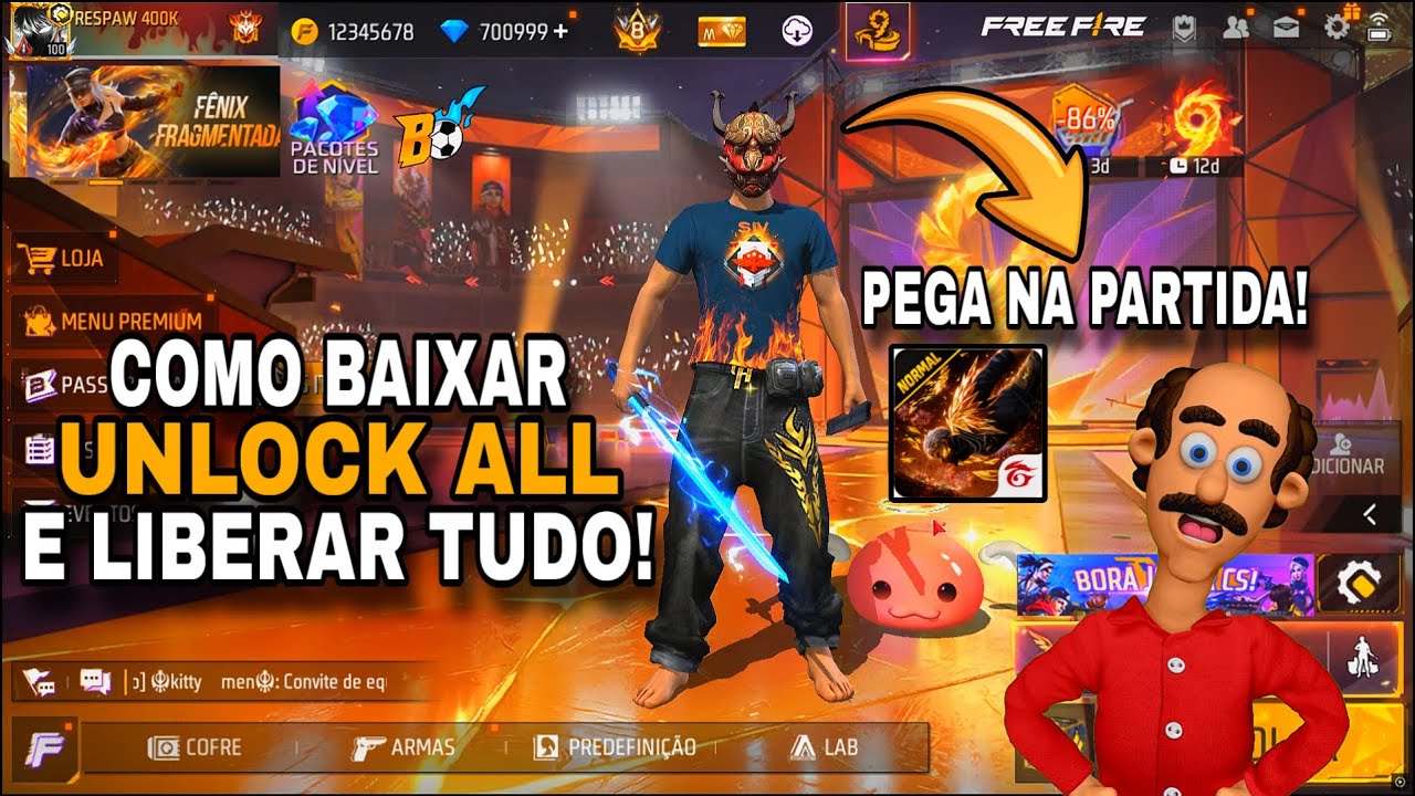 SAIU! UNLOCK ALL NOVA ATUALIZA&Ccedil;&Atilde;O ENVIANDO PRESENTE  (TUTORIAL ATUALIZADO UNLOCK ALL)PEGA RANK- OB54