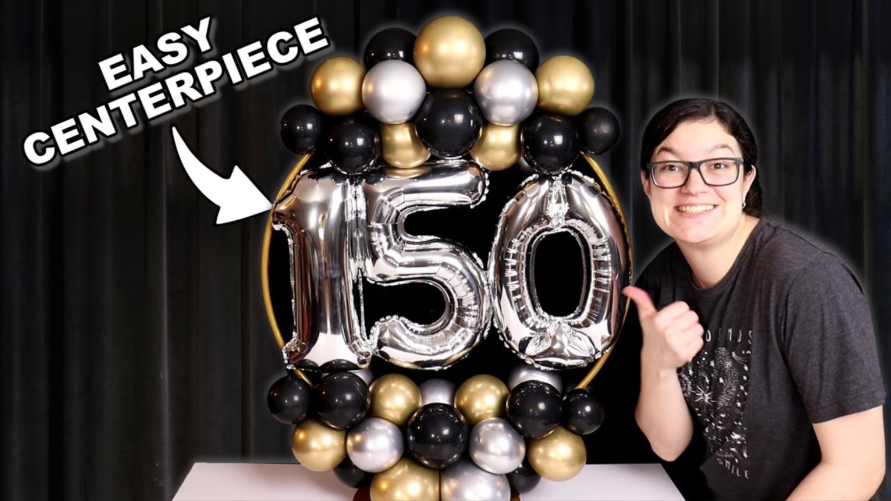 Balloon Number Hoop Centerpiece