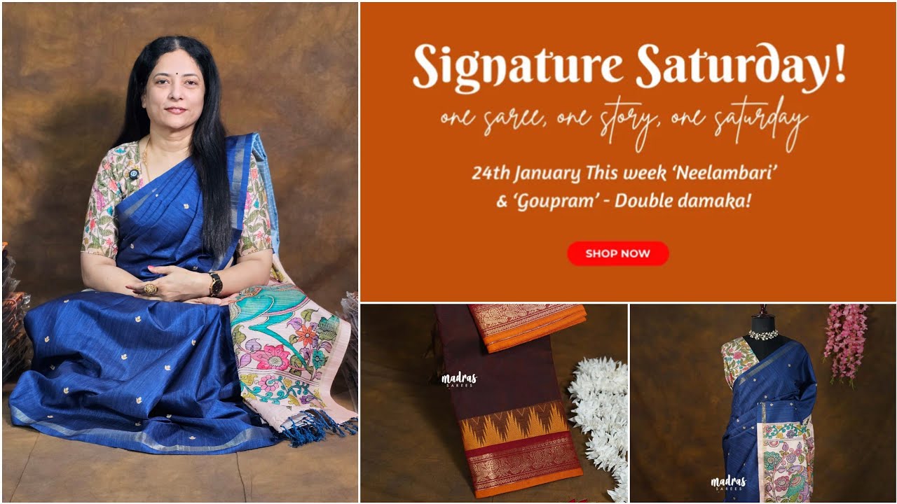 Jan 24 | Signature Saturday! Double Damaka - Neelambari | shop at Madrassarees.com |