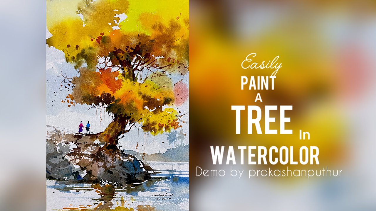 water color trees for beginners | How to paint a tree |  Easy water color method