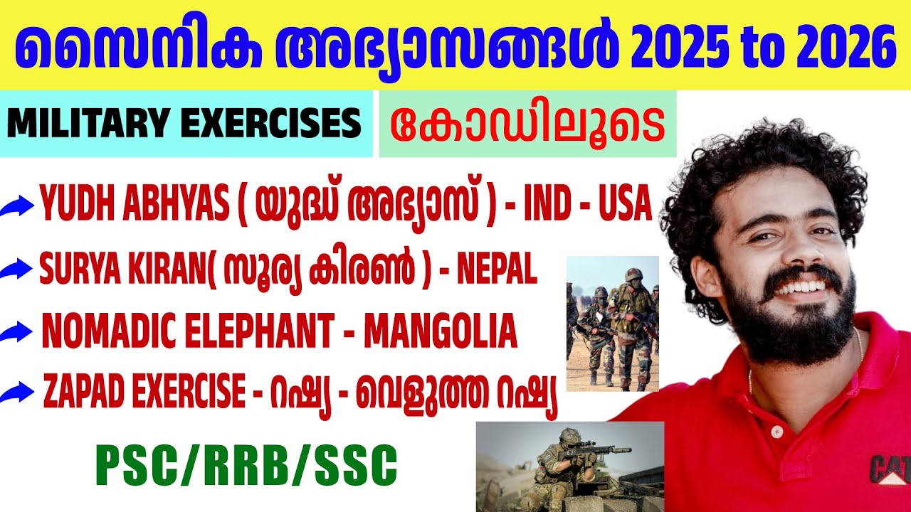 സൈനിക അഭ്യാസം കോഡിലൂടെ പഠിക്കാം 2025-26 /Military Exercise/Current Affairs
