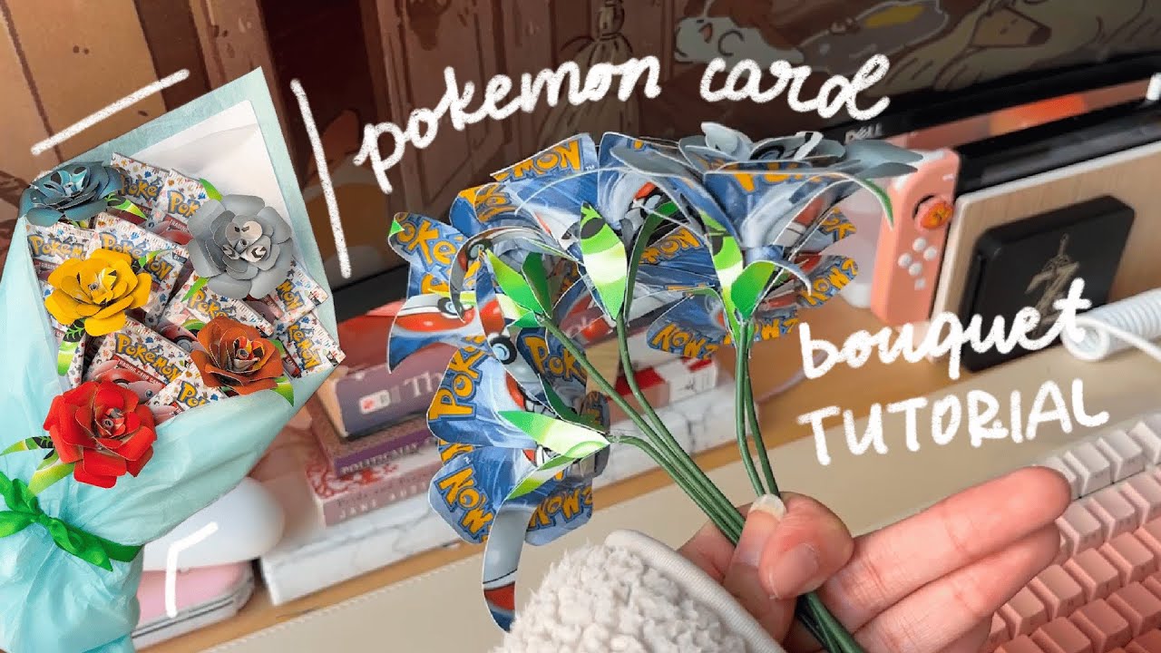 Pokemon Card Flower Bouquet Tutorial | Last Minute Gift Ideas