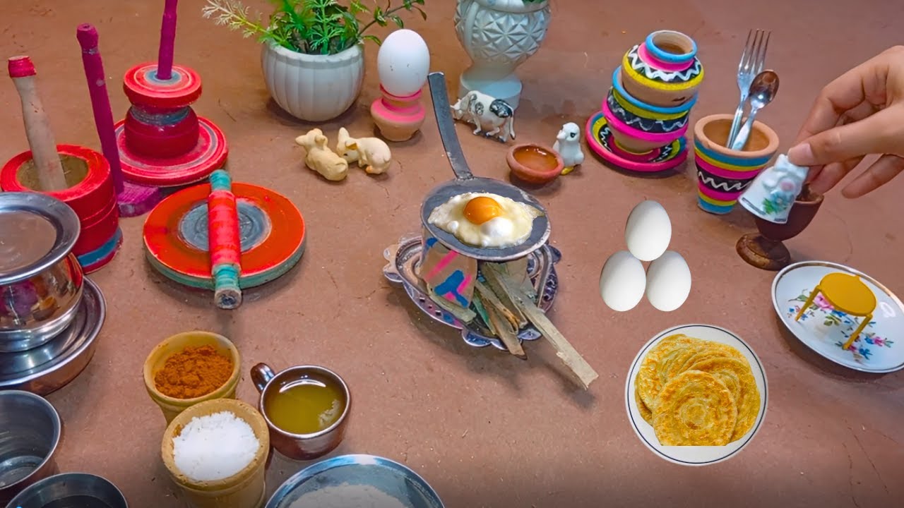 Mini Breakfast | Egg & Paratha in the World’s Smallest Kitchen | Mini cooking