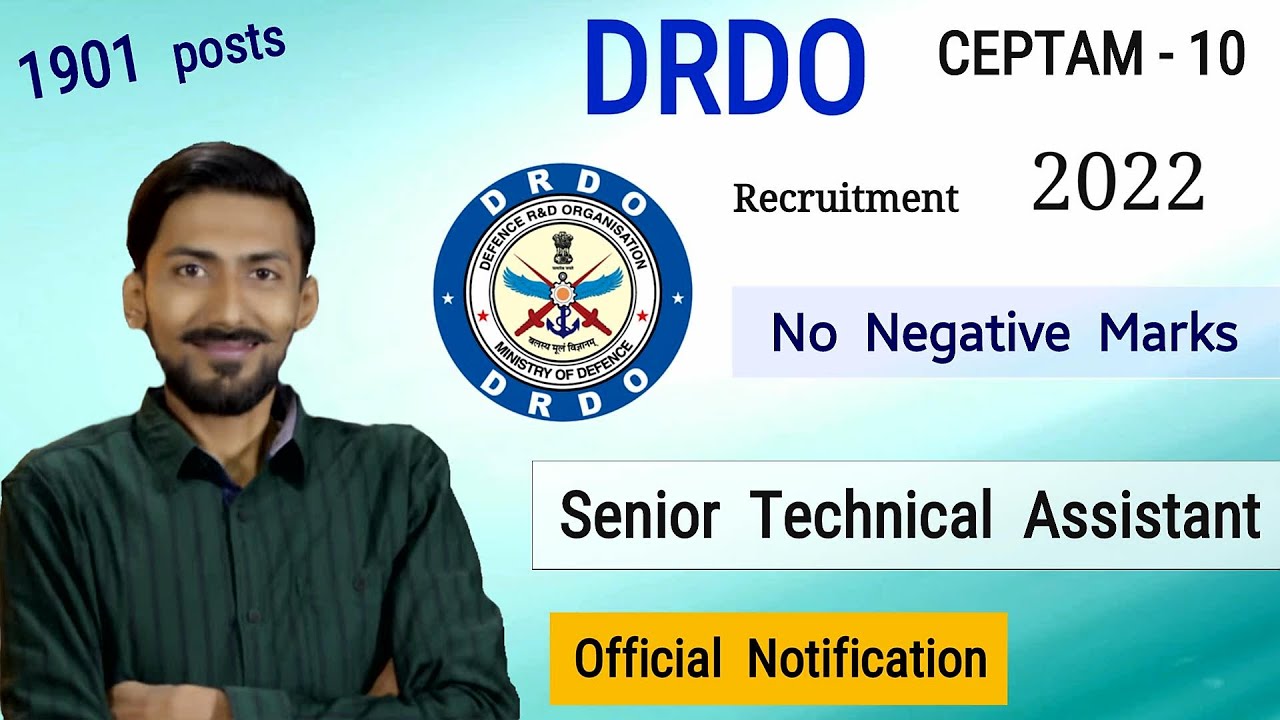 DRDO CEPTAM 10 recruitment 2022 | 1901 posts | No Negative | Official Notification & all Details