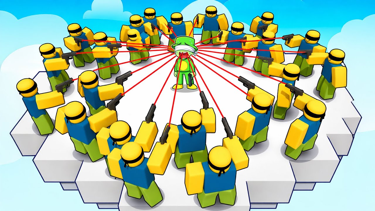 J'ai TRICHÉ pour BATTRE 100 JOUEURS sur TIR à l'AVEUGLE dans ROBLOX