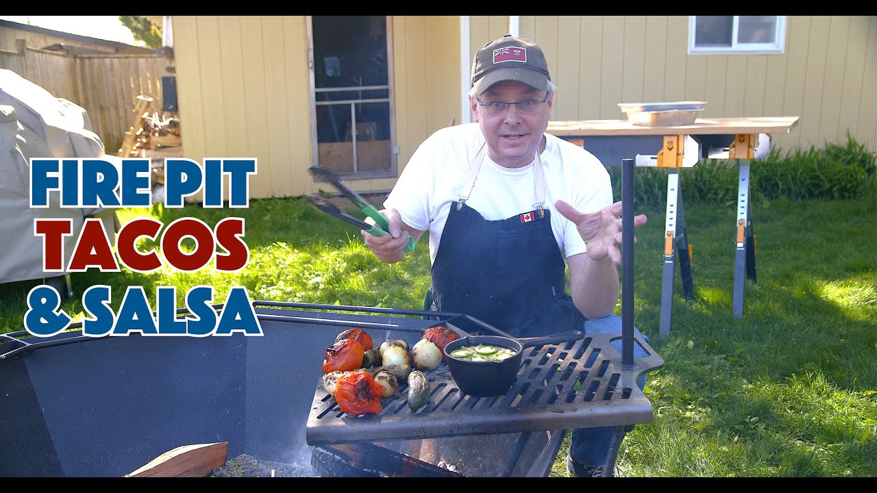 Open Fire Pit Flank Steak Tacos Recipe - Fire Roasted Salsa - Glen And Friends - Fire Pit Cooking