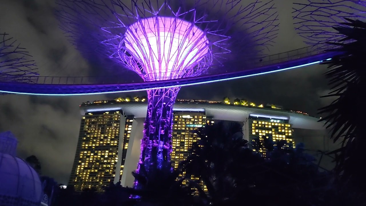 Singapore Garden by the Bay Supertree Musical Light Show 2022 January