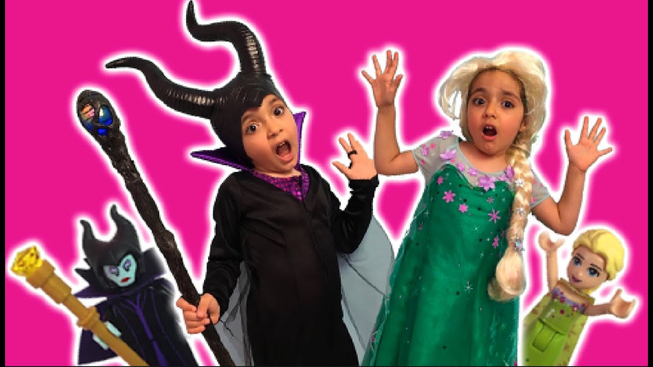 Elsa Vs. Maleficent Go To Legoland + Chocolate Fountain Challenge -
 Princesses In Real Life