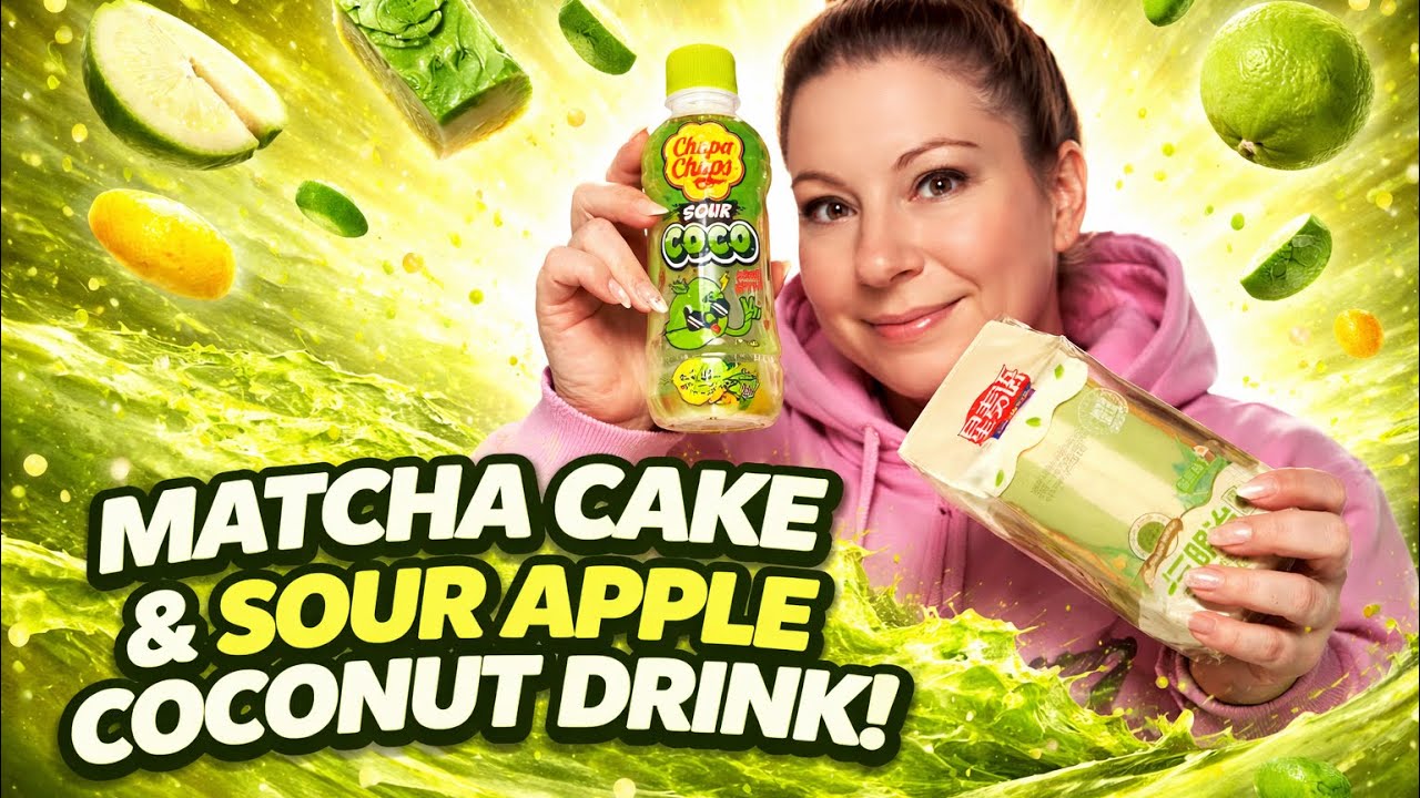 Be kind to yourself! (Matcha sponge cake&Sour Coco Green Apple Drink)