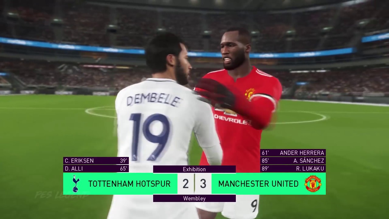 Realistic Simulation: Tottenham vs Manchester United Highlights| PES 2018 | PC | PES LEGEND