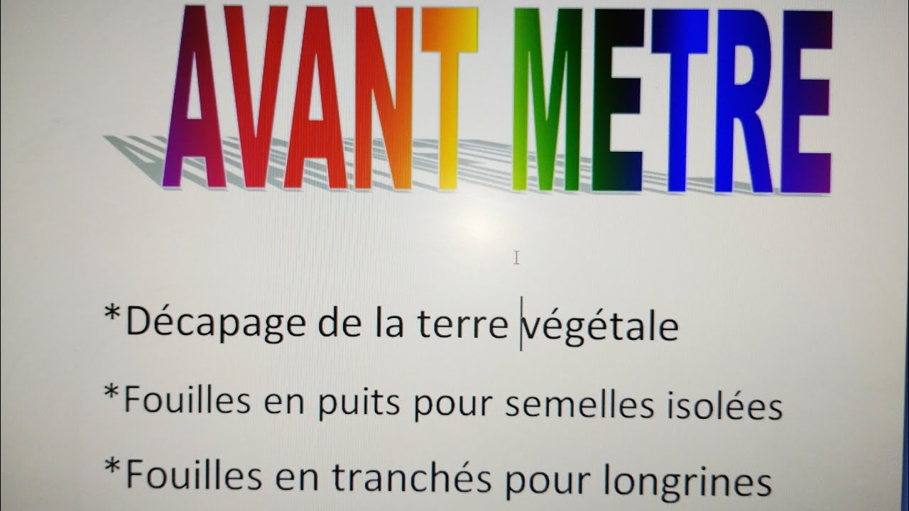 Avant métré . Lot terrassement👍